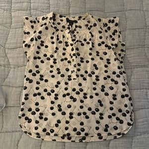 Lightly worn J Crew cherry cap sleeve blouse